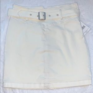 Free People white jean skirt